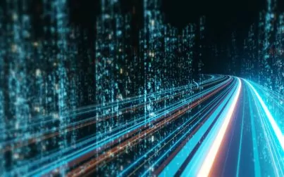 3d,Rendering,Of,Abstract,Highway,Path,Through,Digital,Binary,Towers