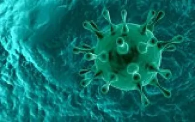 3D render nCov-Coronavirus cell outbreak and coronaviruses influenza red background concept dangerous flu shot pandemic medical health risk with disease.